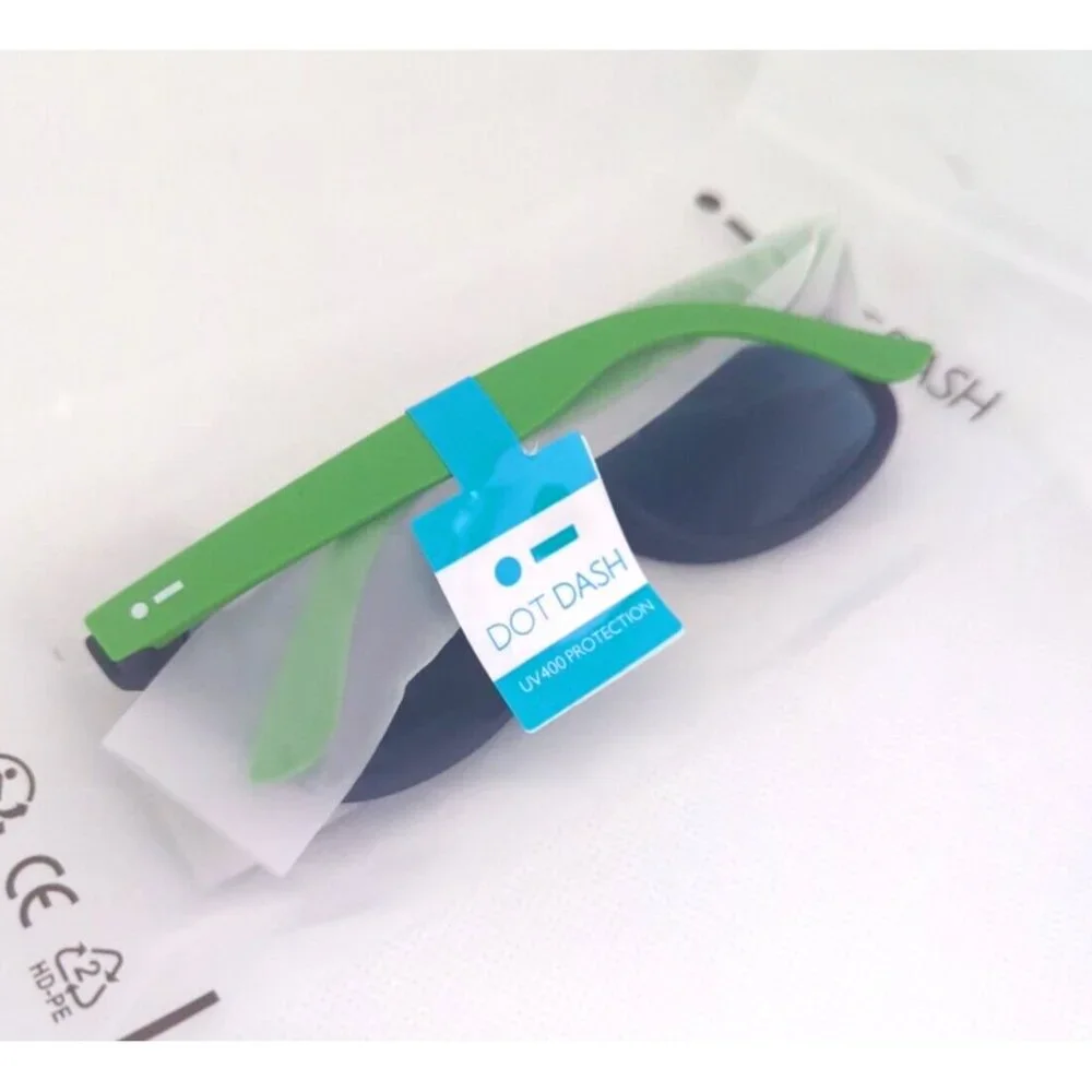 Dot Dash Litty‎ Unisex Sunglasses - Color Block Blue/Green
